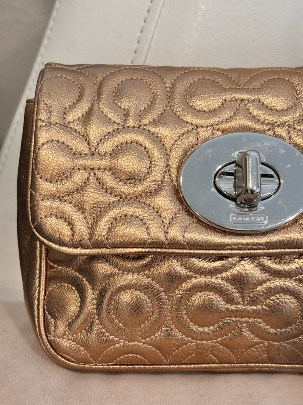 COACH Madison Metallic Leather Chain Mini Bag (Style #42727) - Picture 2 of 16